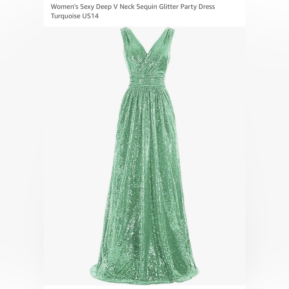 Green Sleeveless V-Neck Maxi Gown